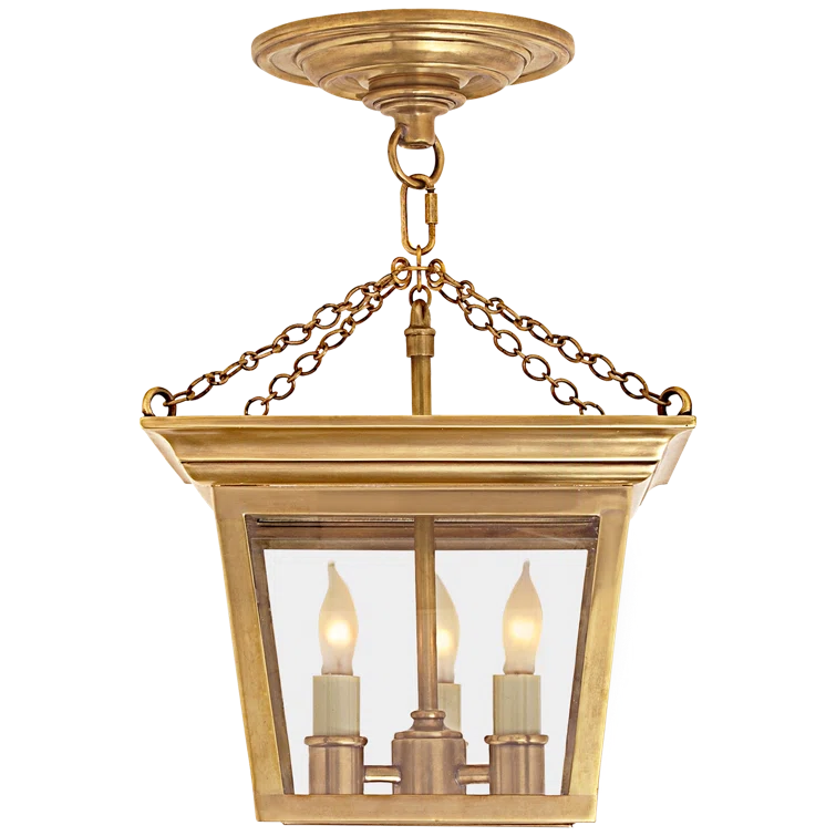 Chapman 16.5'' Hand-Rubbed Antique Brass Clear Glass Lantern