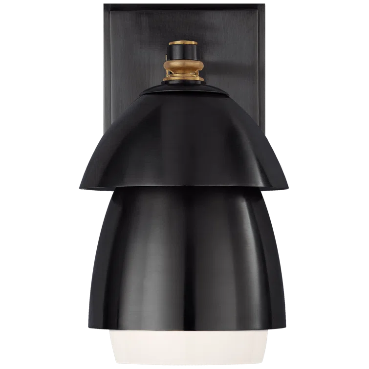 Whitman Small 8.5" Black and Bronze Art Deco Sconce