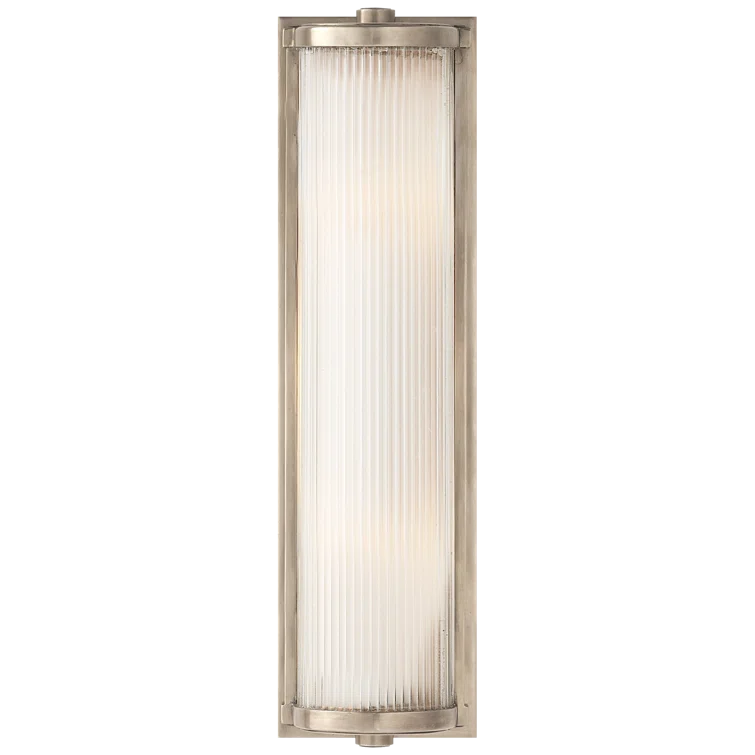 18" Outdoor Dimmable Cylinder Sconce in Nickel Finish