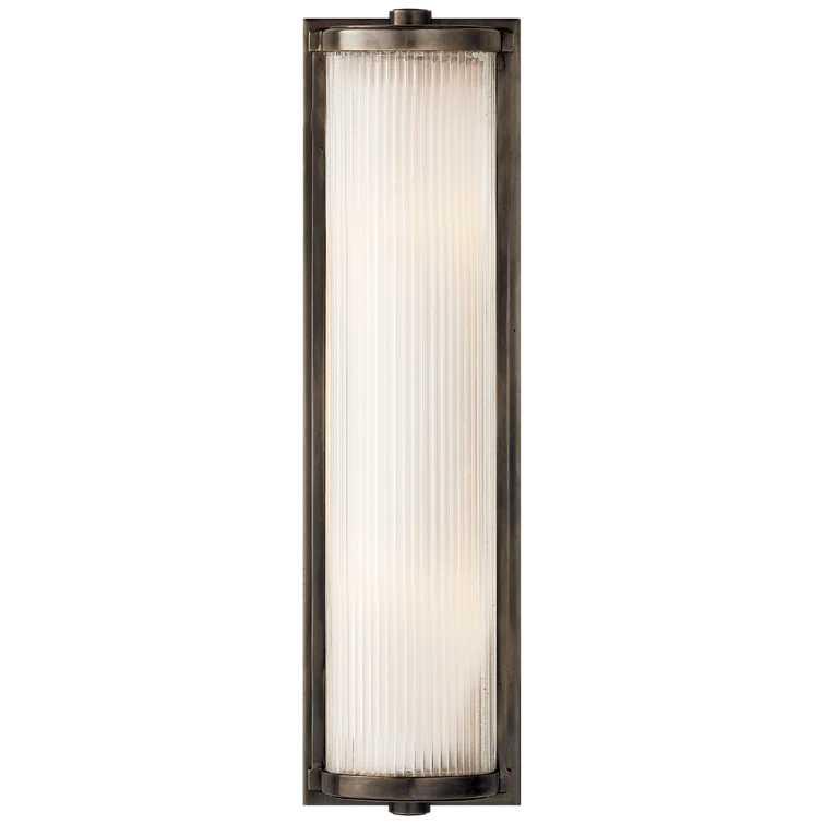 Bronze and Frosted Glass Cylinder Outdoor Wall Sconce