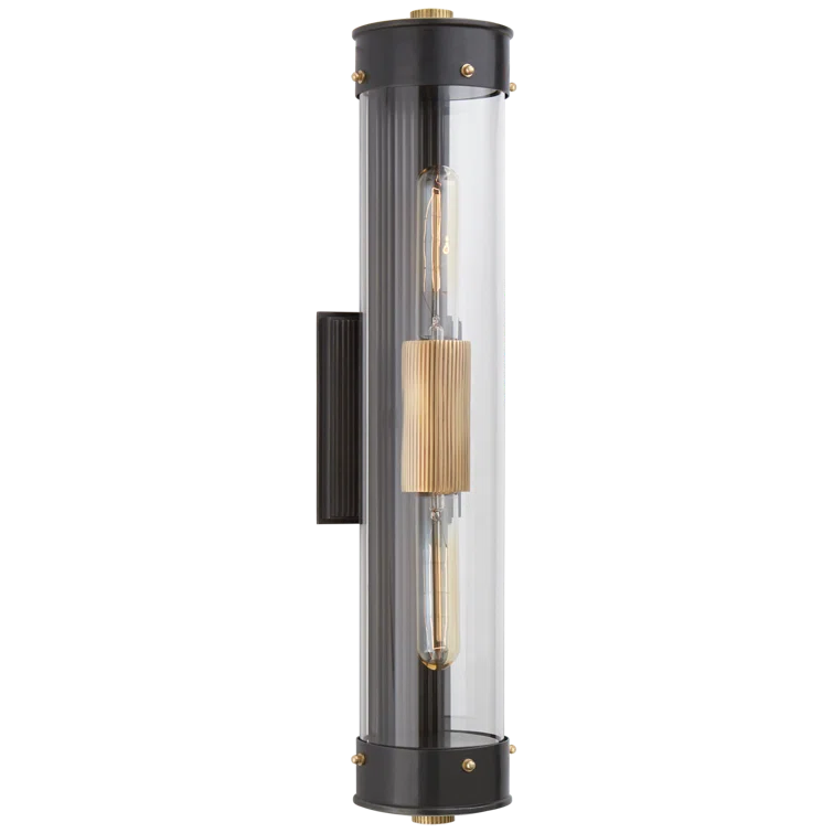 Marais Industrial Outdoor 21" Brass & Bronze Bath Sconce
