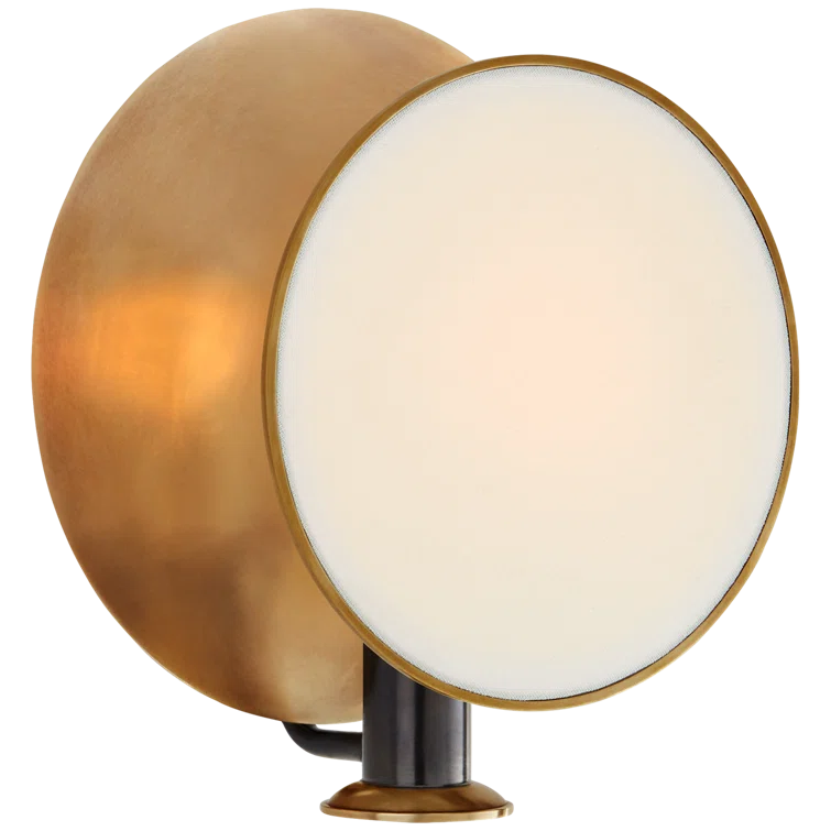Black and Brass Dimmable Direct Wired Sconce