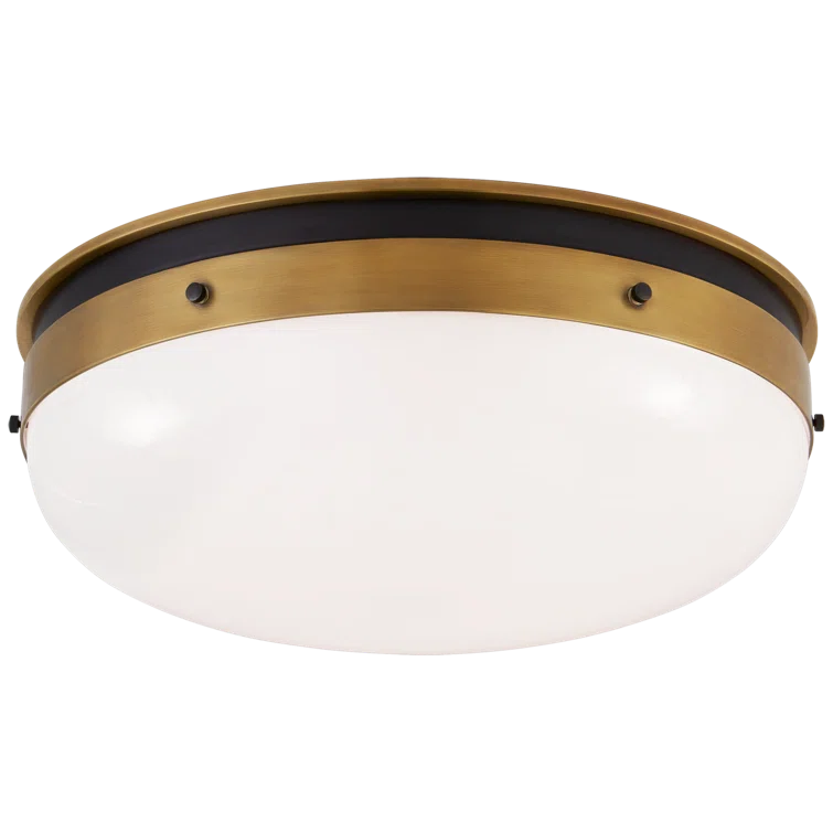 Hicks 6" Bronze and Hand-Rubbed Antique Brass Globe LED Flush Mount