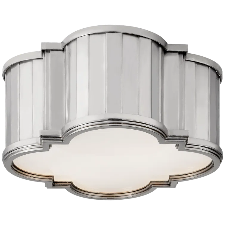 Elegant Tilden Polished Nickel & White Glass Ceiling Mount