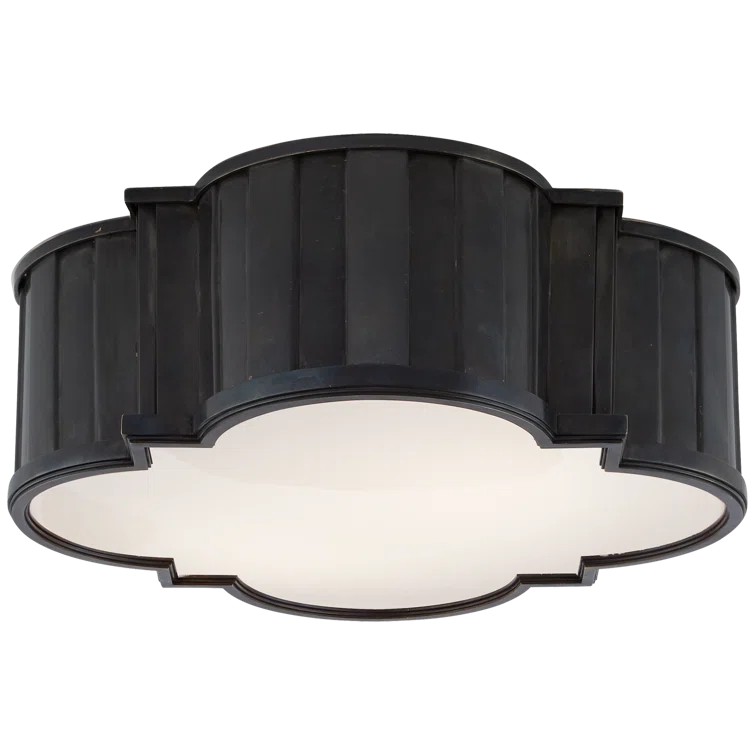 Tilden Large Bronze and Glass Flush Mount Light