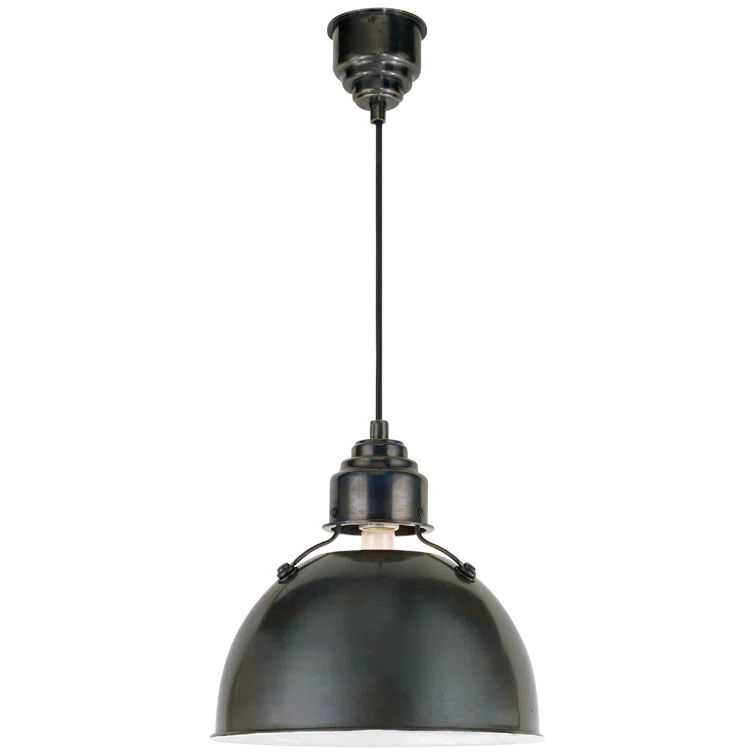 Eugene Bronze 15" Industrial Bowl Pendant Light