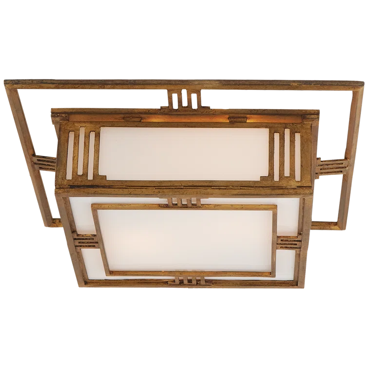 Enrique Gilded Iron Art Deco Flush Mount Ceiling Light