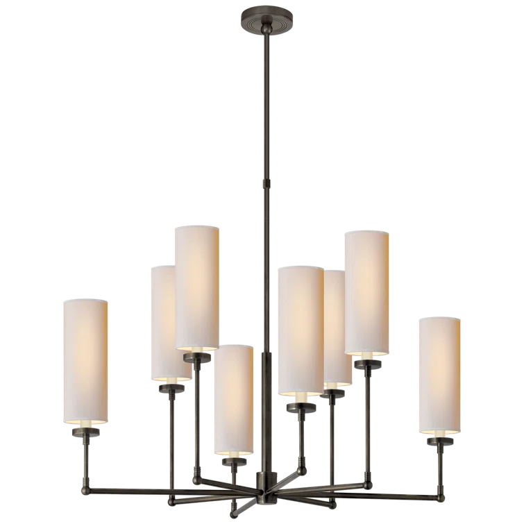 Ziyi Bronze 8-Light Candle Chandelier with Fabric Shades