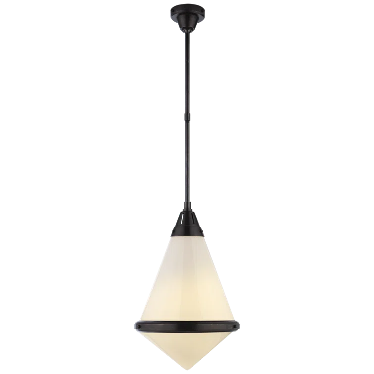 Gale Bronze & Glass 17'' Industrial-Glam Pendant Light