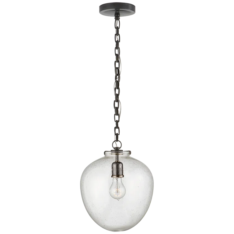 Elegant Acorn Glass Globe Pendant in Bronze Finish