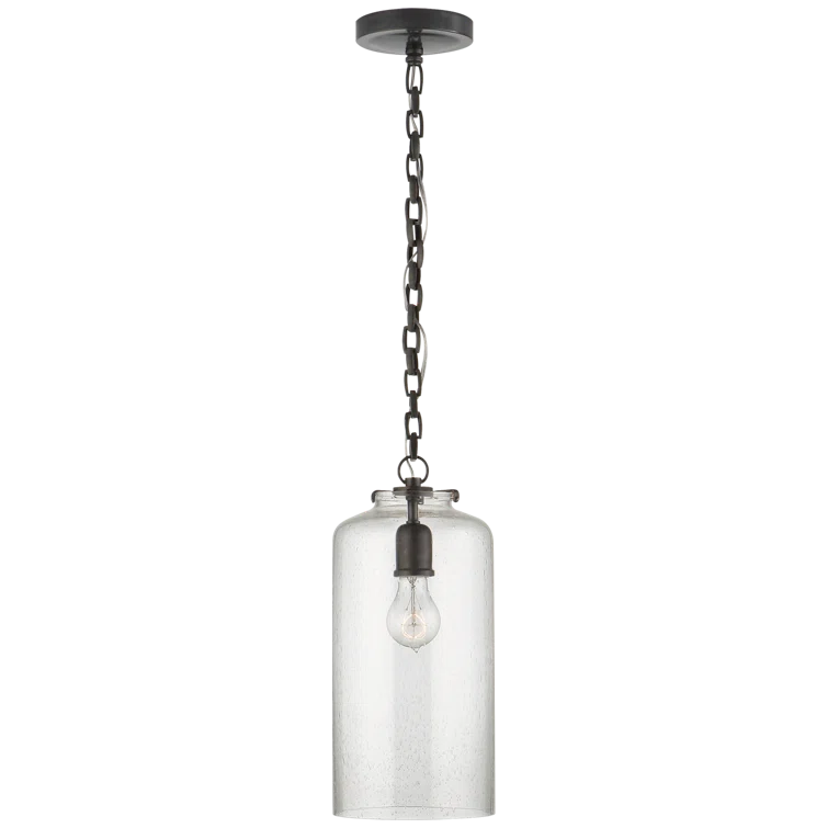 Katie Bronze Seeded Glass Indoor/Outdoor Pendant Light