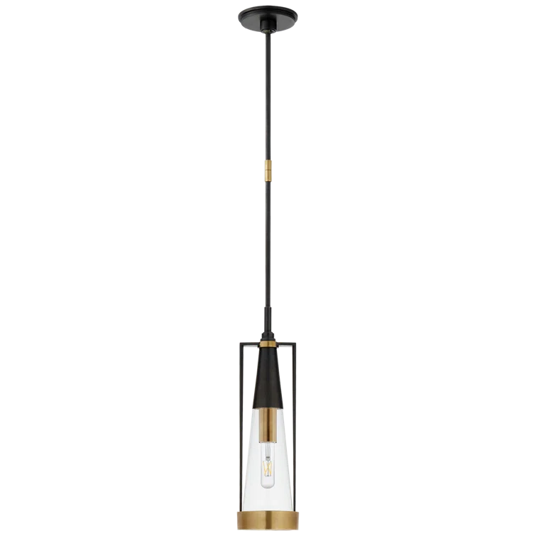 Calix Mini Polished Nickel and Clear Glass Pendant Light