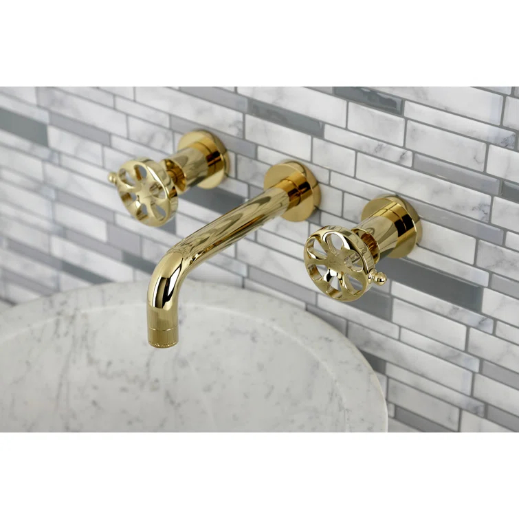 Kingston Brass Belknap Two-Handle 3-Hole Wall Mount Bathroom Faucet