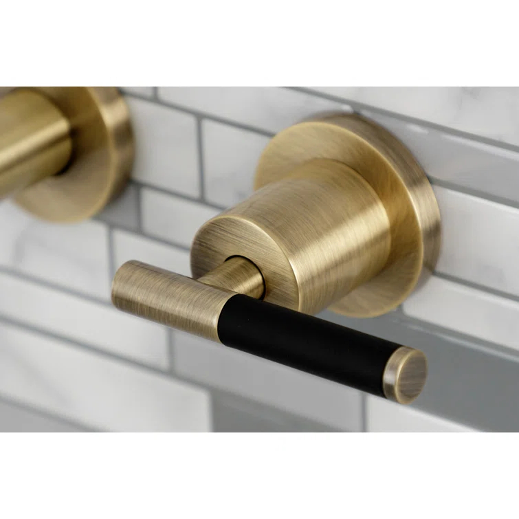Kingston Brass Kaiser Two-Handle Wall Mount Bathroom Faucet