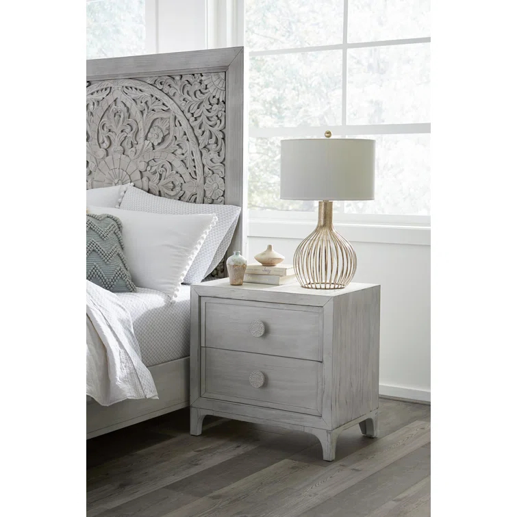 Bungalow Rose Tovoris 28'' W Solid Wood Nightstand
