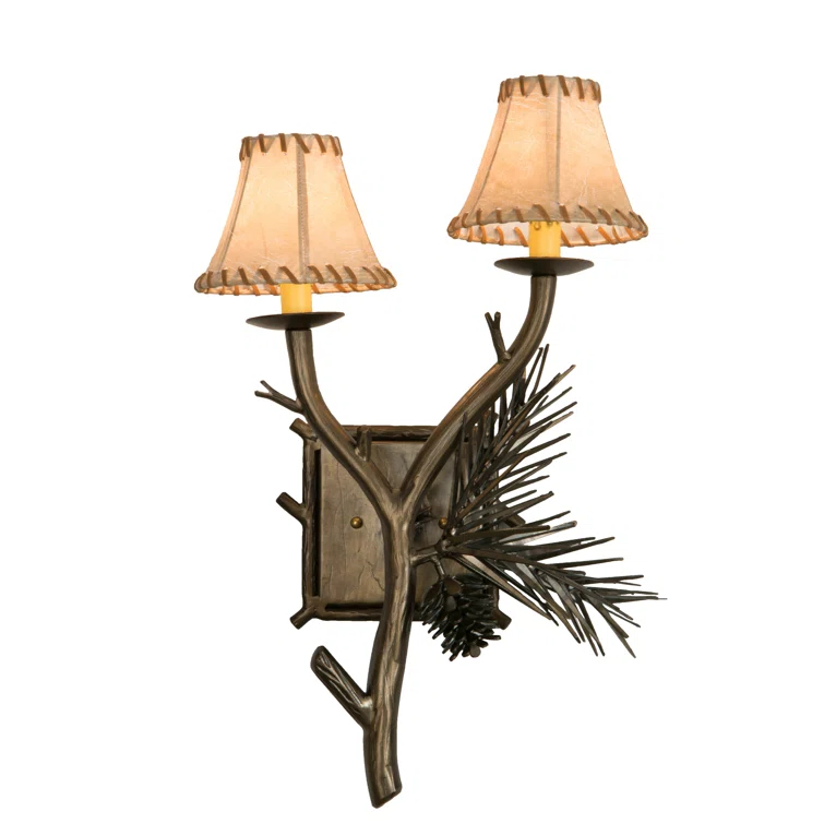Rustic Lodge Steel Candle Wall Light