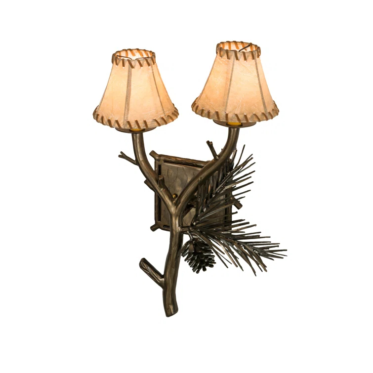 Rustic Lodge Steel Candle Wall Light