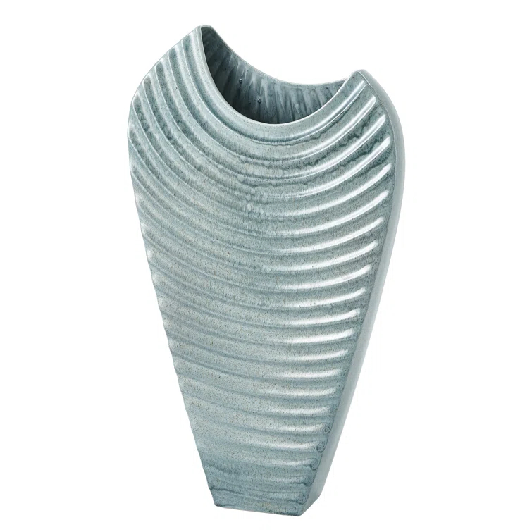 Ripple Vase-Azure