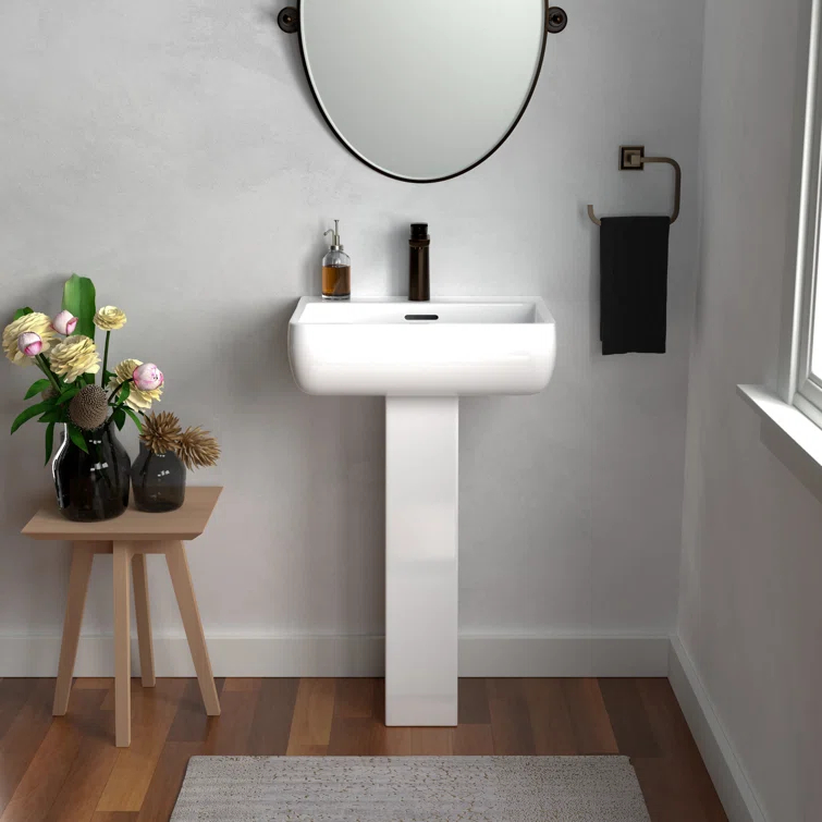 Barclay Metropolitan 16.375'' White Vitreous China Rectangular Bathroom Sink with Overflow