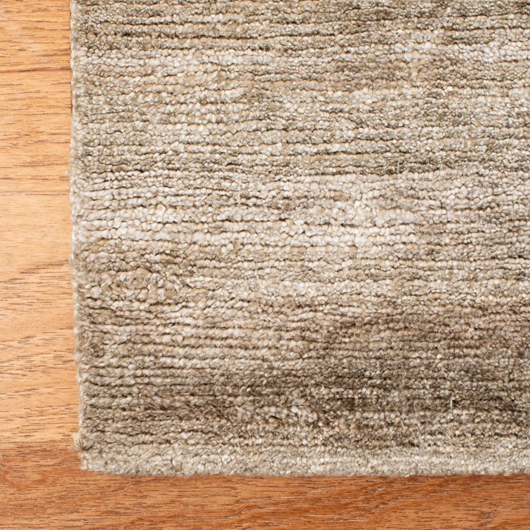 Pale Nutmeg Hand-Knotted 4' x 6' Oriental Viscose-Cotton Rug