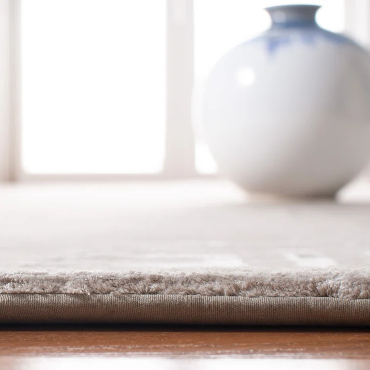 Sterling Hand-Knotted Geometric Wool and Viscose Area Rug