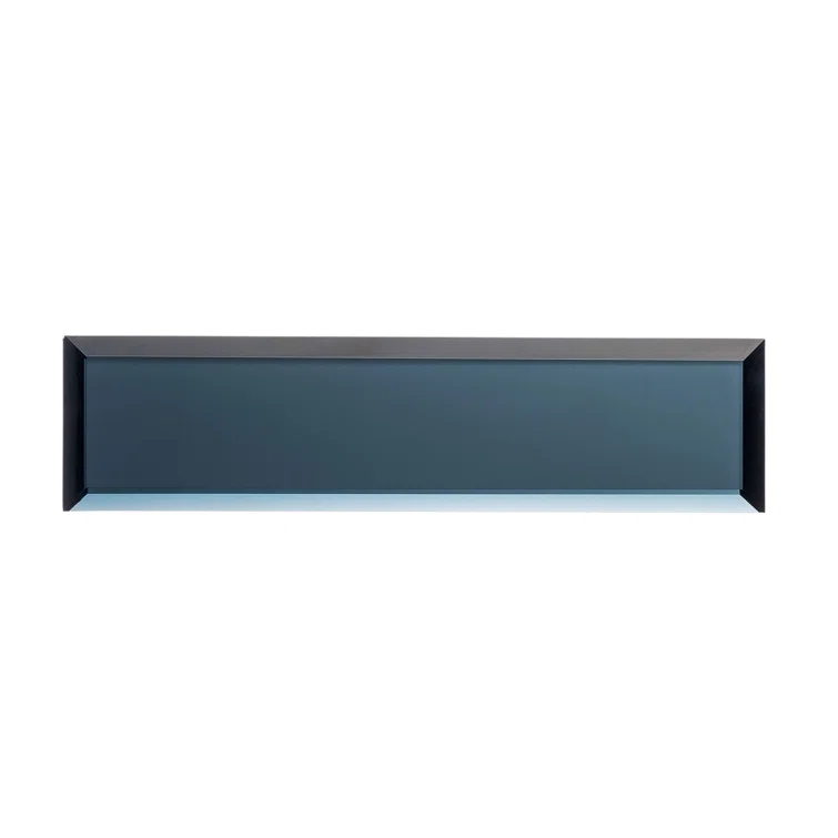 Vega 3" x 12" Beveled Glass Metal Look Subway Wall Tile