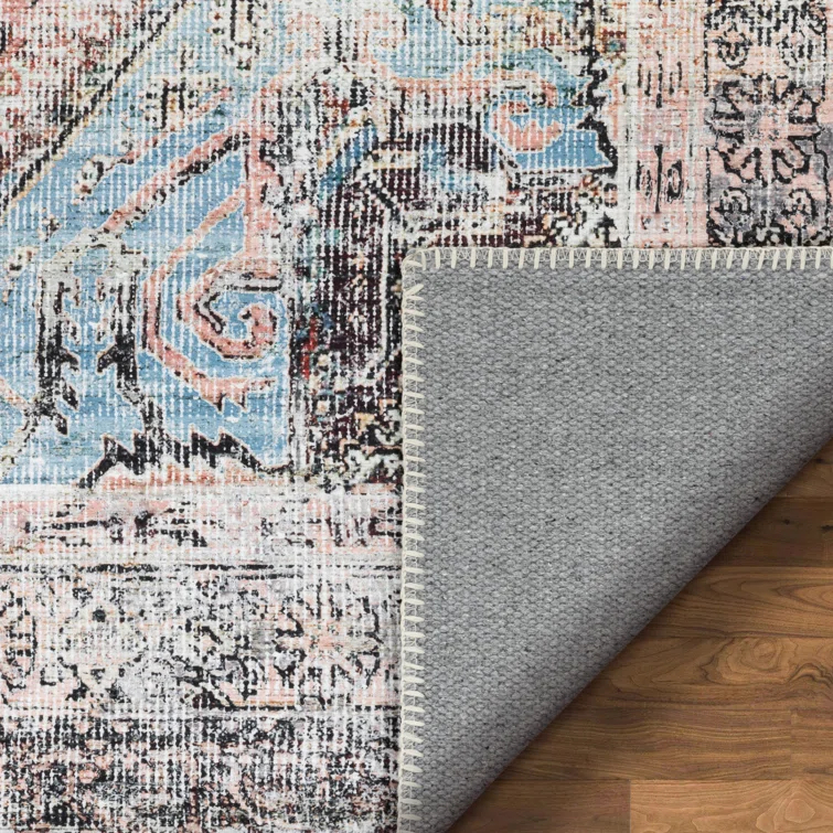 Eustice Oriental Light Blue Area Rug