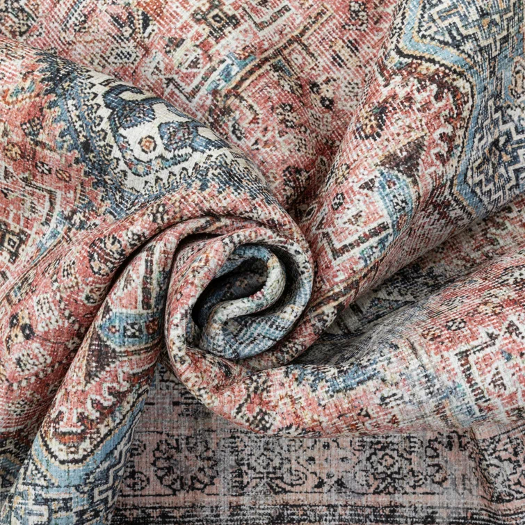 Eustice Oriental Light Blue Area Rug