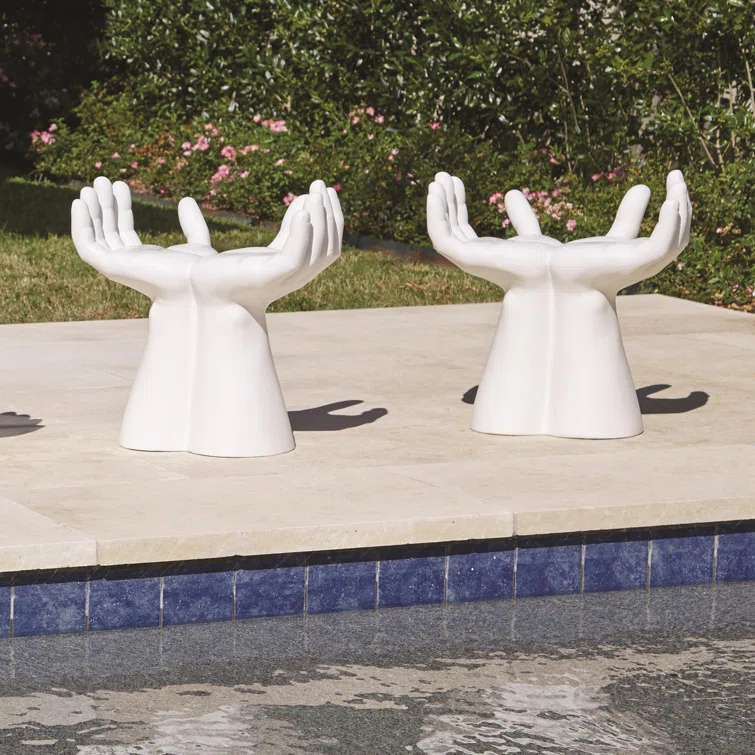 Studio A Home Hands Stool-Matte White