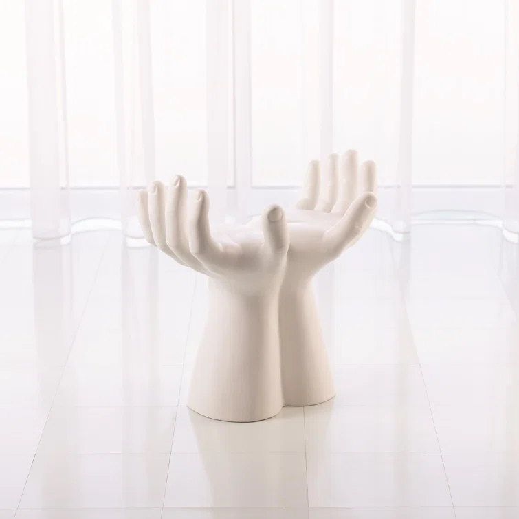 Studio A Home Hands Stool-Matte White