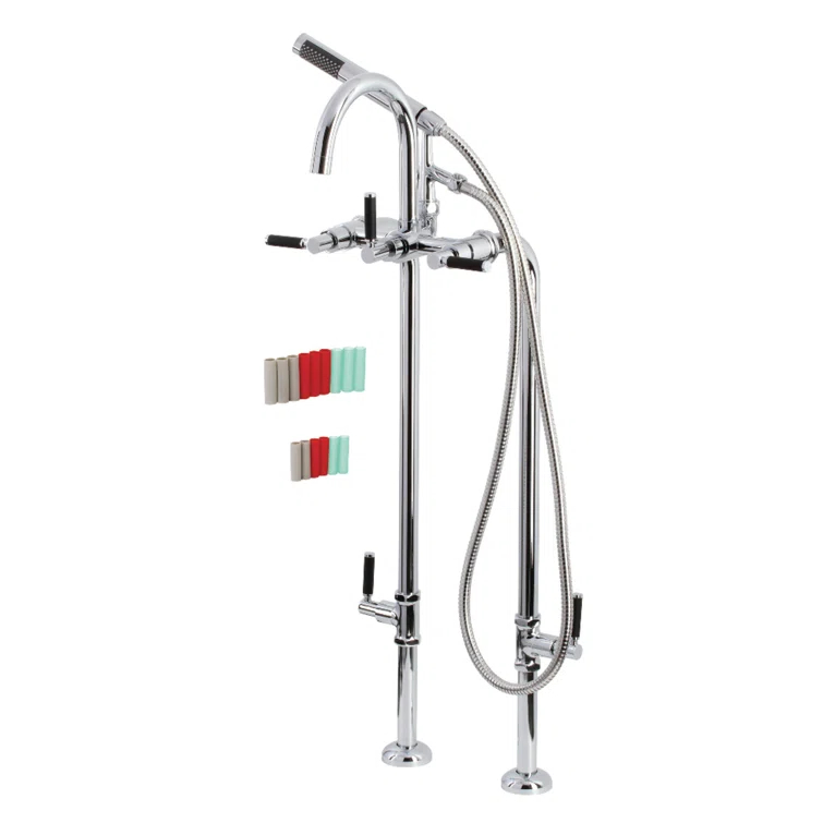 Kingston Brass Concord Freestanding Tub Faucet with Supply Line and Stop Valve