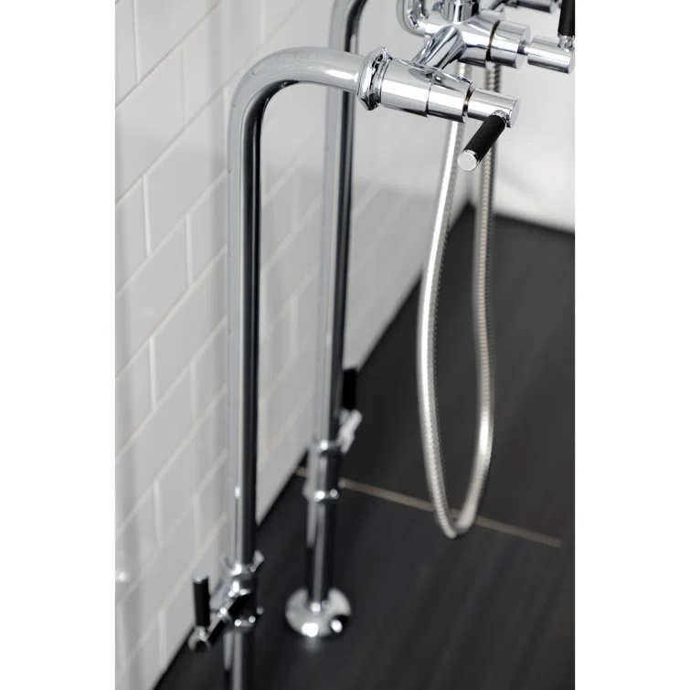 Kingston Brass Concord Freestanding Tub Faucet with Supply Line and Stop Valve