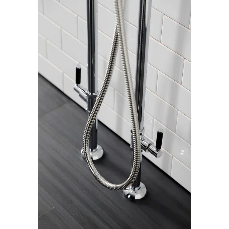 Kingston Brass Concord Freestanding Tub Faucet with Supply Line and Stop Valve