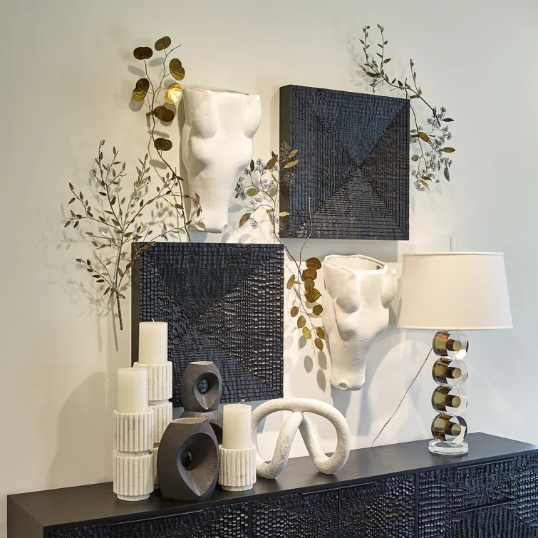 Channel Pillar Holder-White Marble-Sm