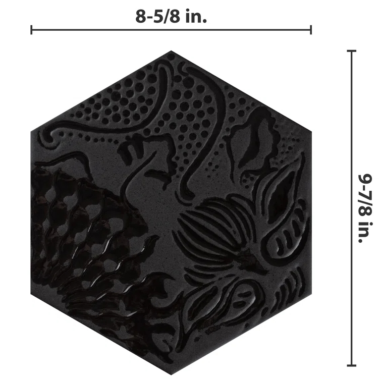 Gaudi Hex 9" x 10" Porcelain Patterned Wall & Floor Tile