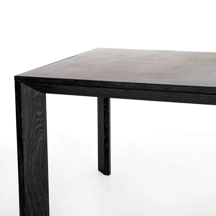 Black-Washed Oak Rectangular Dining Table with Bluestone Inset