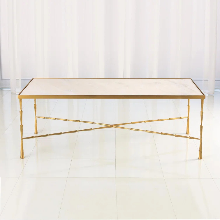 Spike Cocktail Table w/White Marble Top