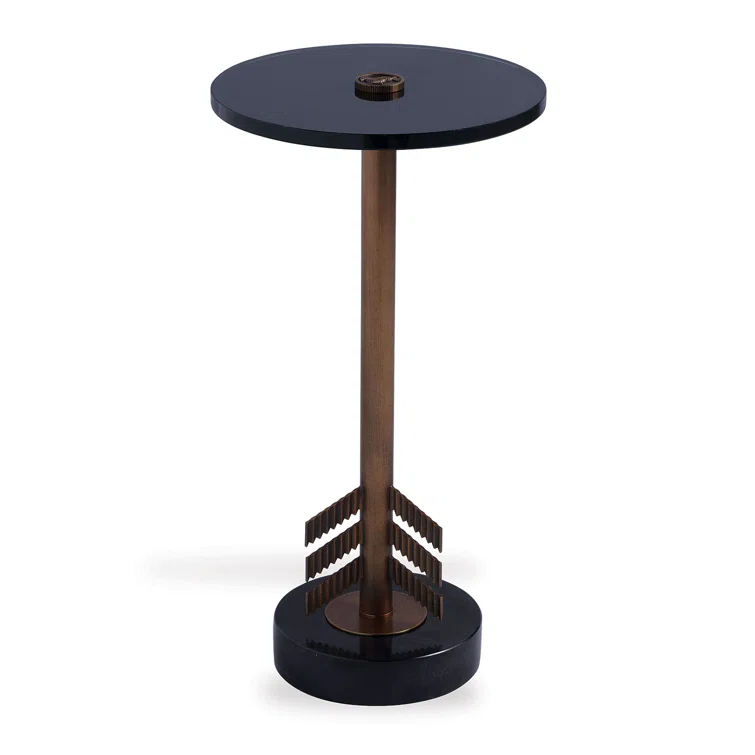 Port 68 Franco Glass Top End Table