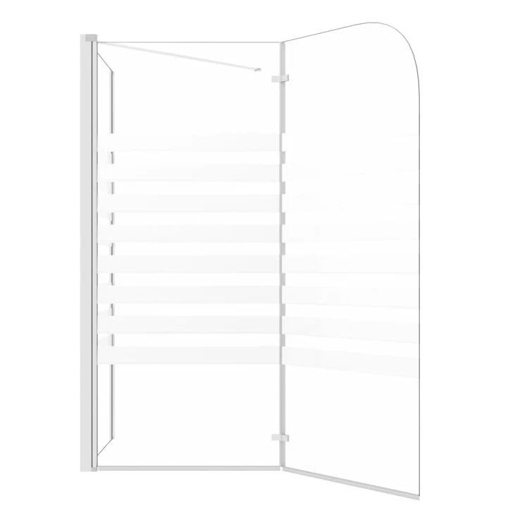 VidaXL Bathtub Shower Door Folding Bathtub Door Tub Enclosure Tempered Glass