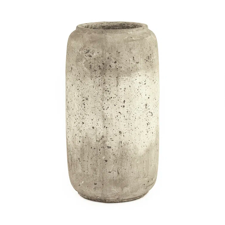 Zentique Terracotta  Vase with Distressed  Gray Wash
