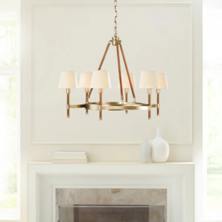 Katie 6 - Light Dimmable Wagon Wheel Chandelier