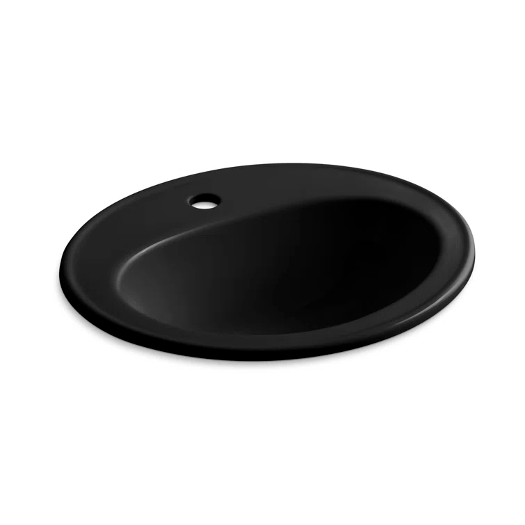 Pennington Ceramic Oval Drop-In Bathroom Sink with Overflow