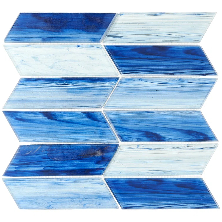 Tara Chevron 11.73 in. x 11.74 in. Molten Glass Mosaic Wall Tile (0.96 Sq. Ft. / Sheet)