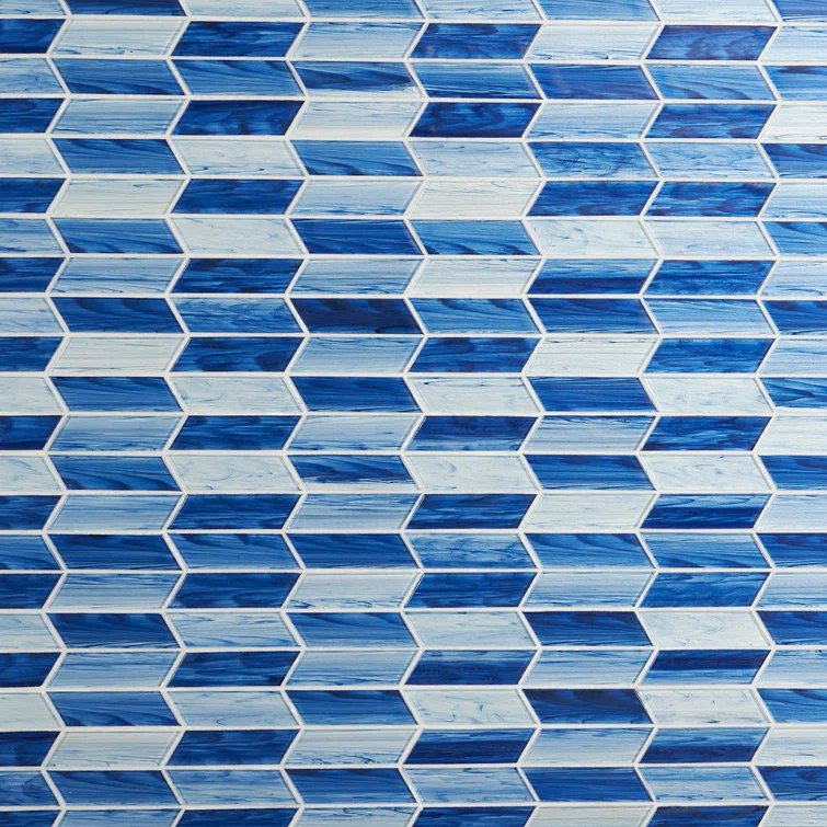 Tara Chevron 11.73 in. x 11.74 in. Molten Glass Mosaic Wall Tile (0.96 Sq. Ft. / Sheet)