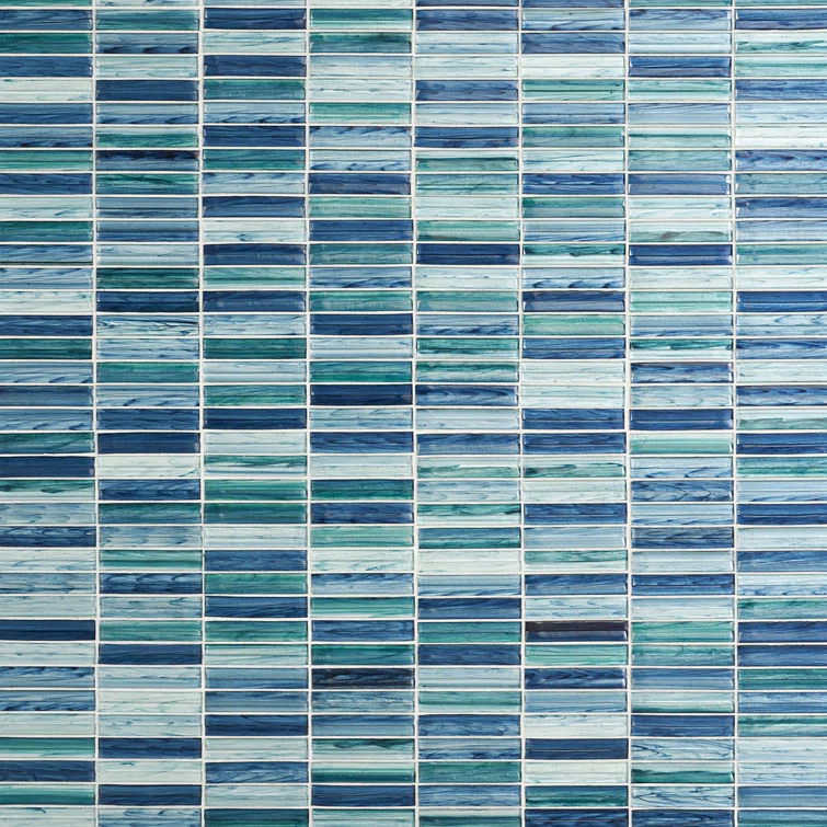 Tara Stacked 11.61" x 11.73" Molten Glass Mosaic Wall Tile (0.95 Sq. Ft. / Sheet)