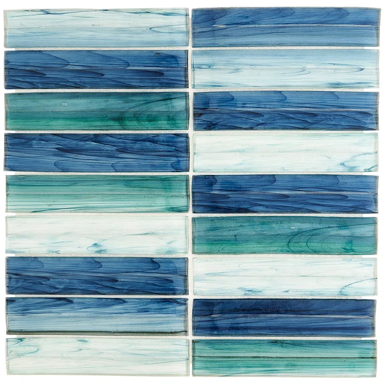 Tara Stacked 11.61" x 11.73" Molten Glass Mosaic Wall Tile (0.95 Sq. Ft. / Sheet)