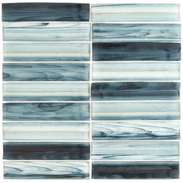 Tara Stacked 11.61" x 11.73" Molten Glass Mosaic Wall Tile (0.95 Sq. Ft. / Sheet)