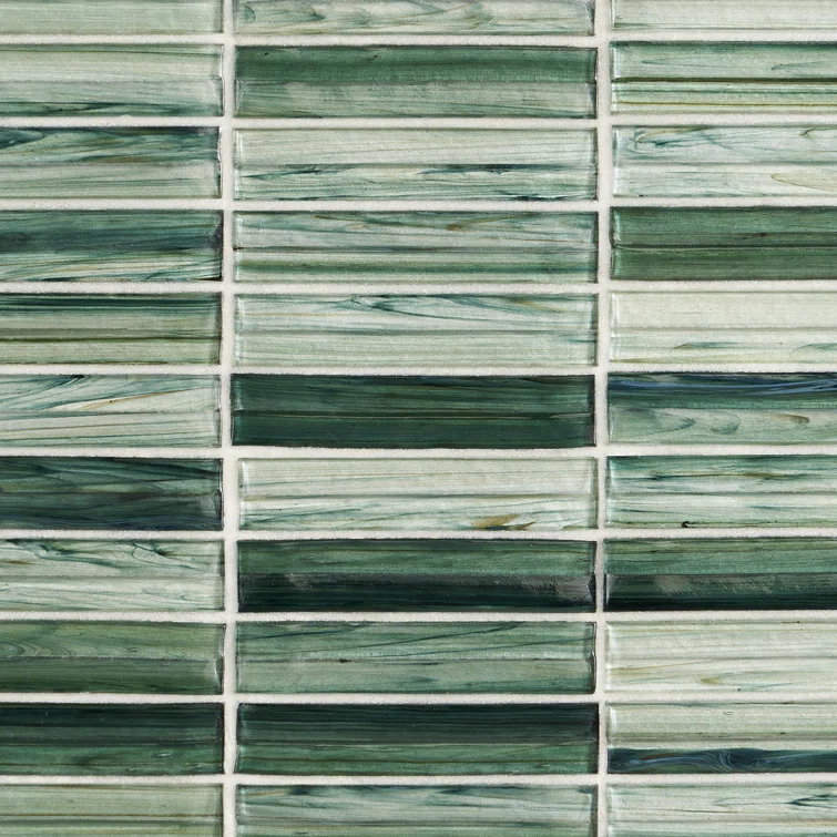 Tara Stacked 11.61" x 11.73" Molten Glass Mosaic Wall Tile (0.95 Sq. Ft. / Sheet)