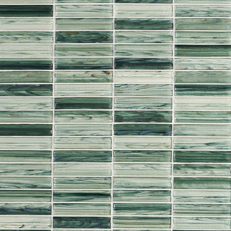 Tara Stacked 11.61" x 11.73" Molten Glass Mosaic Wall Tile (0.95 Sq. Ft. / Sheet)