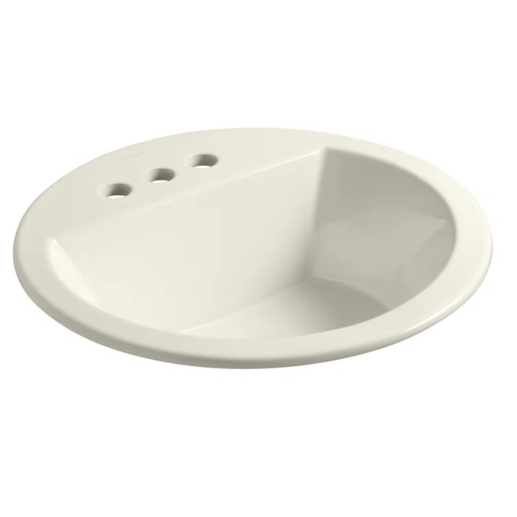 Bryant Ceramic Circular Drop-In Bathroom Sink with Overflow